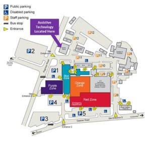 Map of AT Team location on hospital site