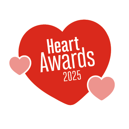 Red heart with heart award 2025 written inside