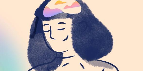 Illustration of a woman thinking
