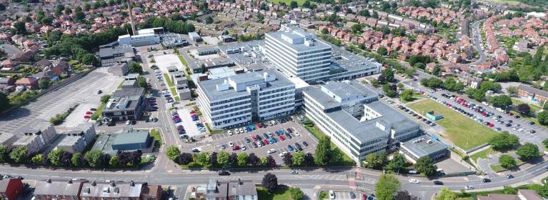 Aerial photo of Barnsley Hospital