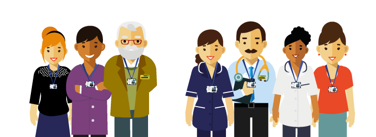 Illustration of hospital staff