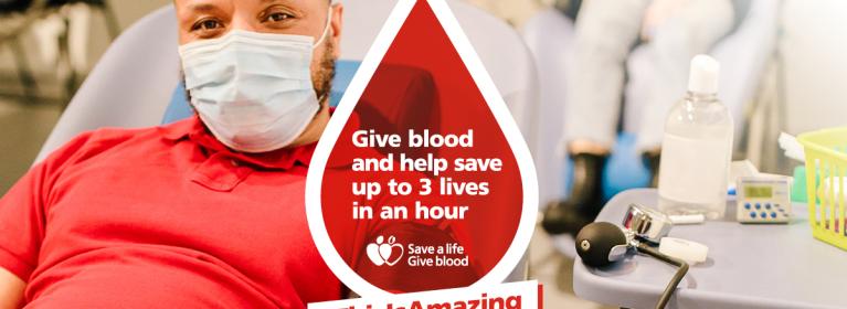 Give blood campaign graphic