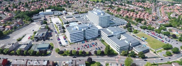 Aerial view of Barnsley Hospital 