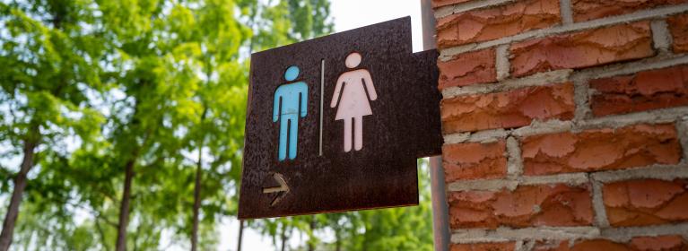 wall mounted sign for public toilets