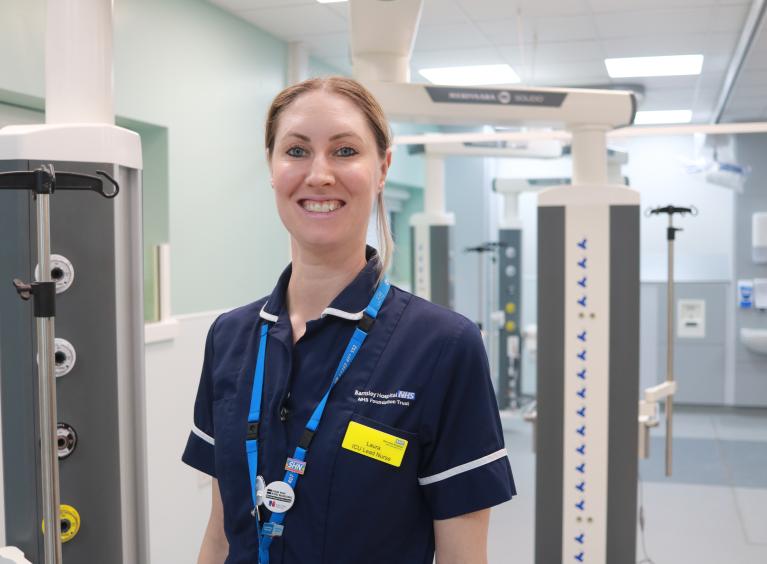 Intensive Care Lead Nurse Laura Limb stands proudly in the new unit