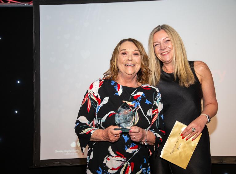 Volunteer Janet Curry, left, at Heart Awards with Joint Communications Director Emma Parkes