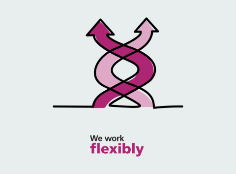 We work flexibly (NHS People Promise graphic)