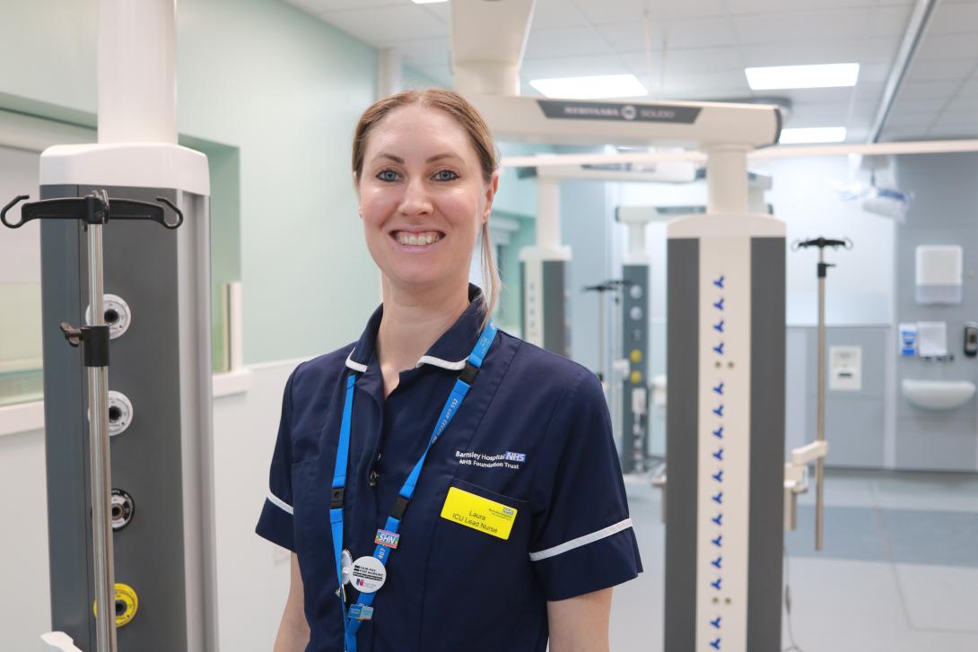 Intensive Care Lead Nurse Laura Limb stands proudly in the new unit