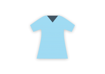 A and E healthcare assistants and nursing auxiliaries uniform, light blue